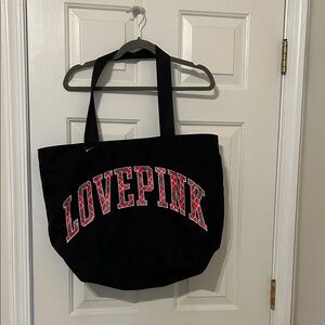 PINK Victoria's Secret Black and Red plaid Love Pink Tote